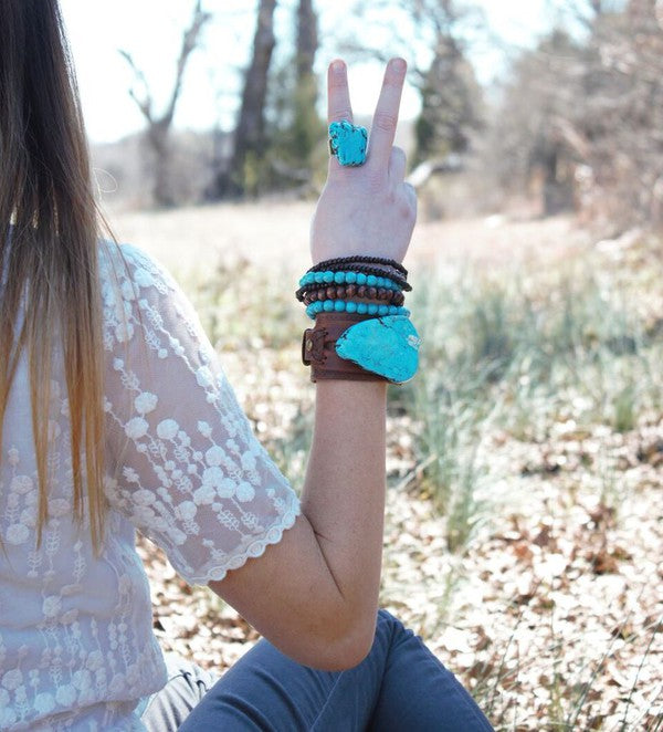 Bracelet Bar-Blue Turquoise Stackable Bracelet