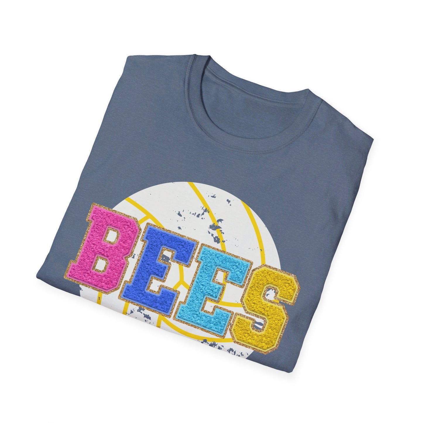 SISD Letter Patched Bees Volleyball Unisex Softstyle T-Shirt