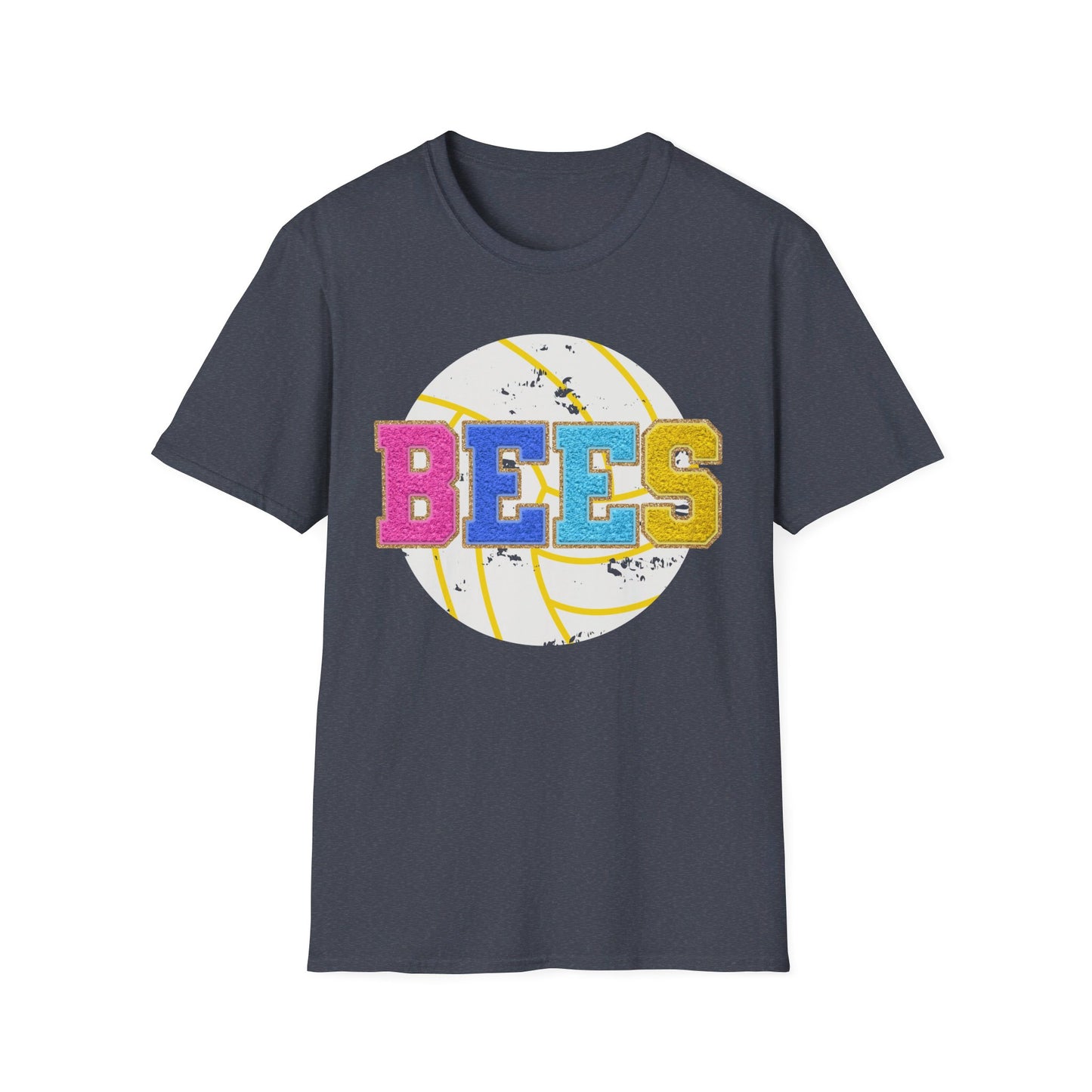 SISD Letter Patched Bees Volleyball Unisex Softstyle T-Shirt