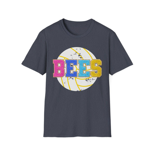 SISD Letter Patched Bees Volleyball Unisex Softstyle T-Shirt