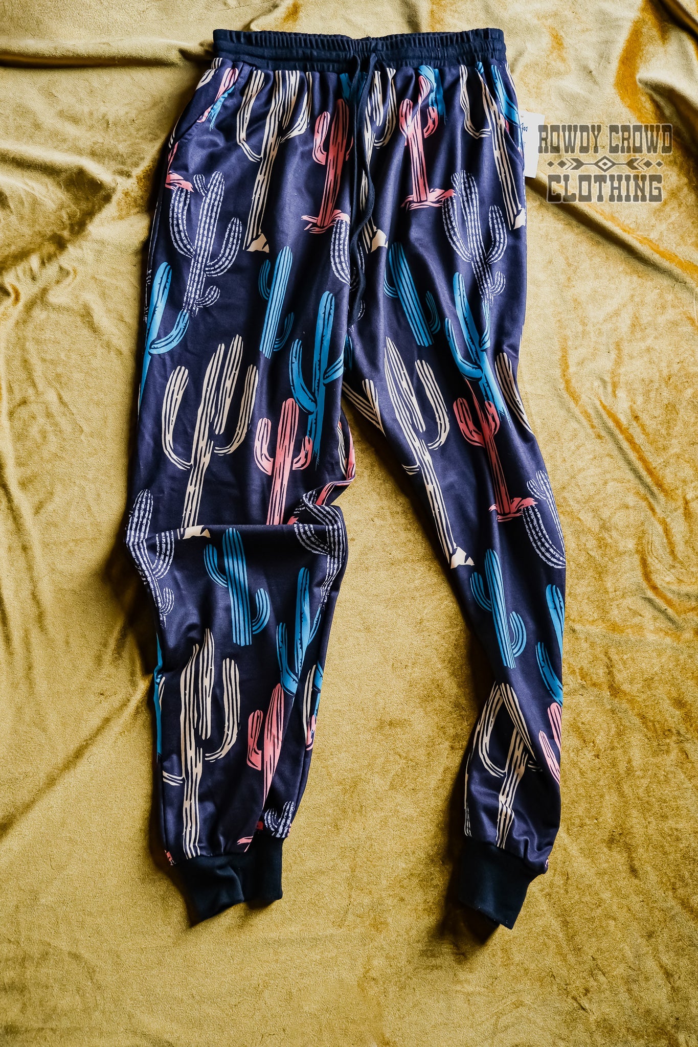 western joggers, western pants, western lounge pants, western apparel, western wholesale, cactus print, western clothing and accessories, wholesale clothing and accessories, western, womens western lounge, womens cowboy lounge, old west lounge, western lounge wear, wholesale clothing, cactus print lounge wear